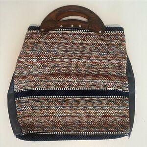 Vintage Leather & Woven Purse/Bag